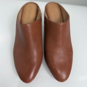 Halogen Brielle Mules Brown Leather size 6.5